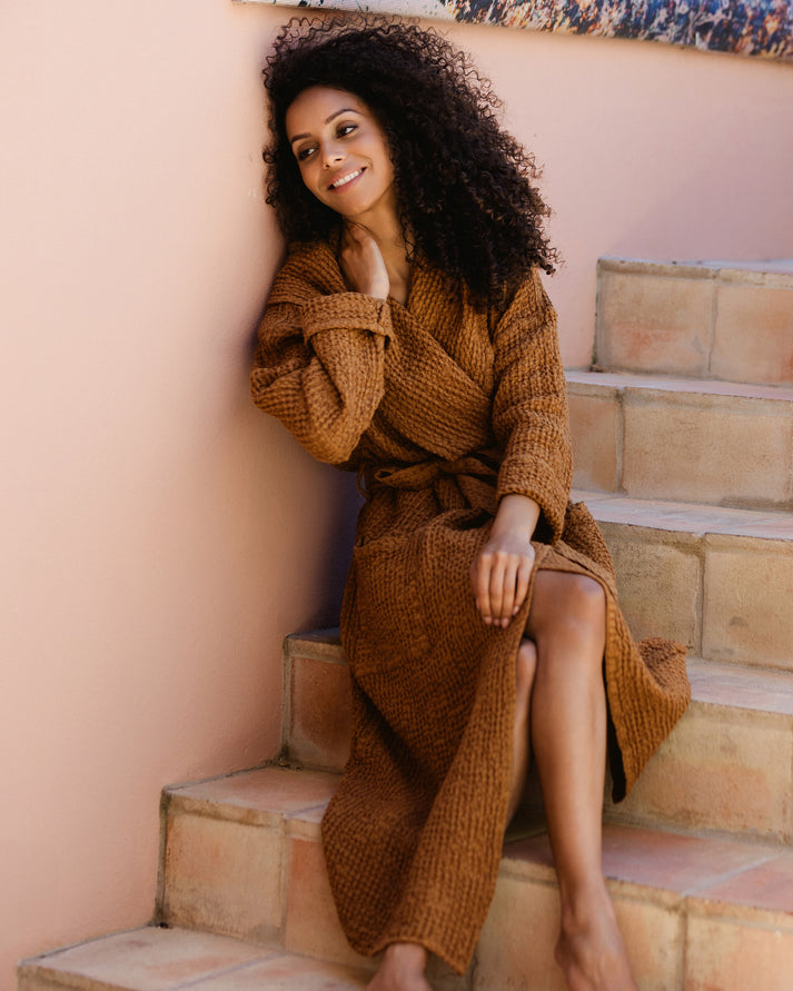 Linen Pajama Set Aveira in Forest Green