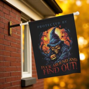 Garden Flag, Gothic Witch Skull Decor