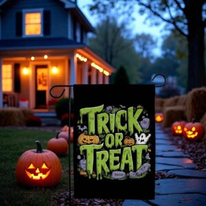 Trick Or Treat Halloween Flag, Outdoor Fall Decoration