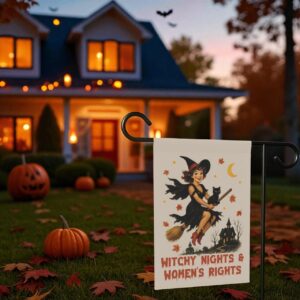 Halloween Garden Flag, Feminist Fall Yard Decor