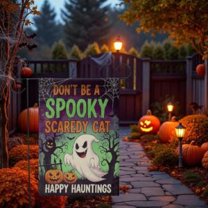 Happy Hauntings Halloween Garden Flag, Spooky Ghost Yard Decor
