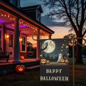 Halloween Garden Flag, Spooky Ghost Yard Décor