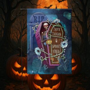 Halloween Garden Flag, Spooky Skeleton Yard Decor