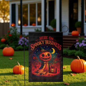 Halloween Garden Flag, Vintage Pumpkin Scarecrow Decor