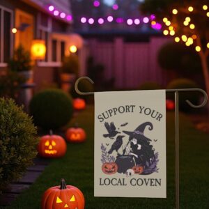 Halloween Garden Flag, Witchy Yard Decor