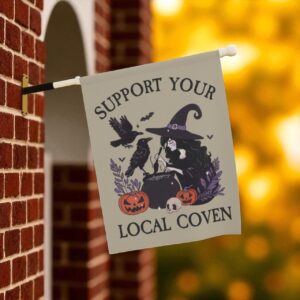 Halloween Garden Flag, Witchy Yard Decor