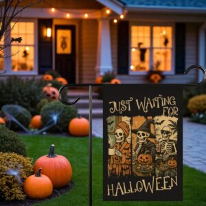 Halloween Skeleton Garden Flag, Witchy Goth Decor