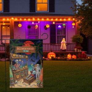 Halloween Tiki Bar Flag, Spooky Luau Yard Decor