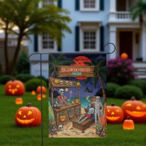 Halloween Tiki Bar Flag, Spooky Luau Yard Decor