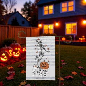 Pumpkin Fall Garden Flag, Halloween Welcome Flag