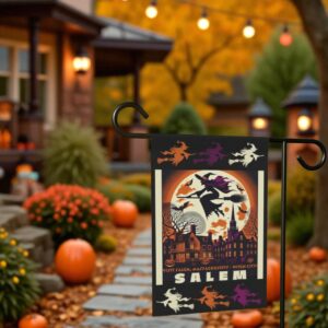 Salem Witch City Garden Flag, Halloween Yard Decor