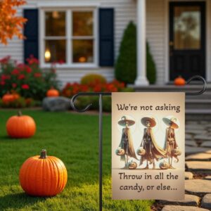 Skeleton Witches Yard Sign, Funny Halloween Garden Flag
