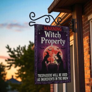 Witch Garden Flag, Halloween Yard Sign Funny Halloween Sign